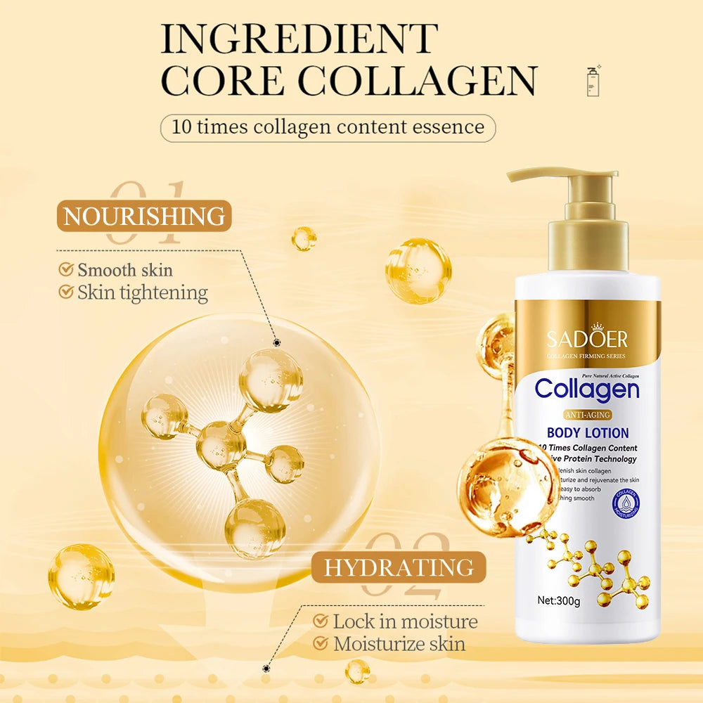 Collagen Firming Body Lotion, Anti-Aging Moisturizer for Dry Skin