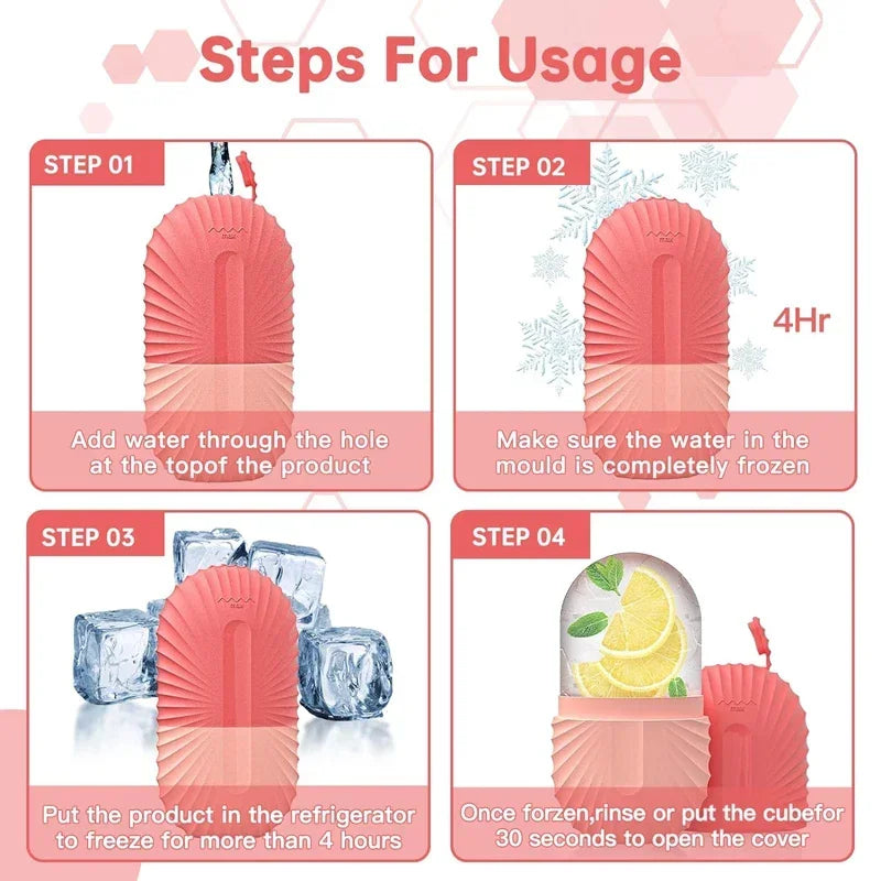 Ice Face Roller, Silicone Cooling Massage Tool for Puffiness &amp; Pores