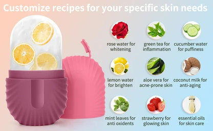 Ice Face Roller, Silicone Cooling Massage Tool for Puffiness &amp; Pores