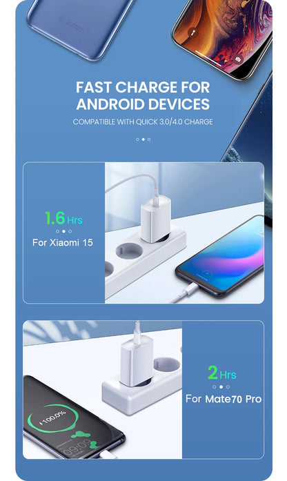 For iPhone 40W PD Phone Charger For iPhone 11 12 13 14 15 16 17 Pro Max 16 Plus 17 Air iPad Fast Charging Type C Cable Charger