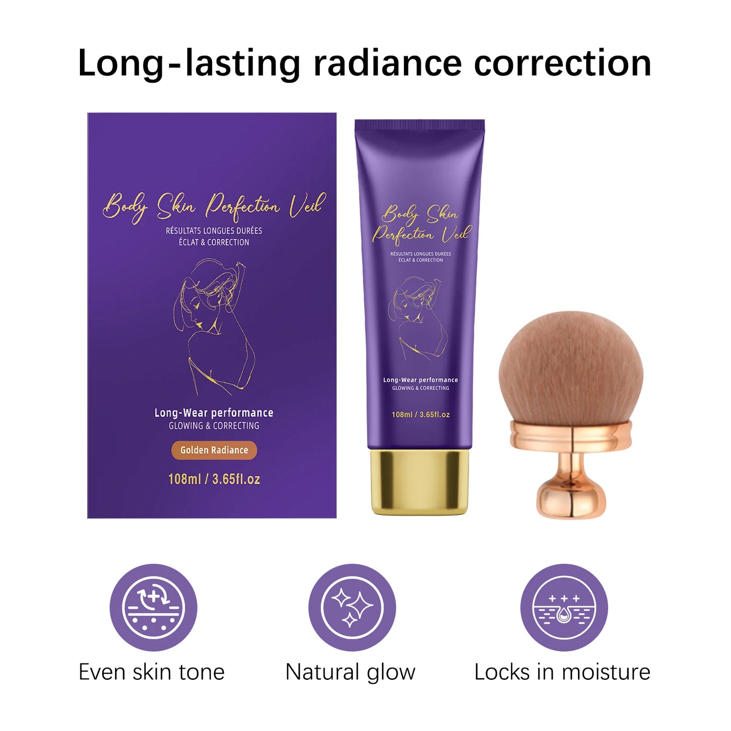 108ML Body Concealer&amp; Brush Set Makeup High Coverage Cover Scars/Spots/Pores/ Long Lasting Waterproof Foundation for Face Body