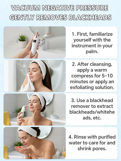Blackhead Remover Pore Vacuum, Electric Suction Tool for Nose &amp; Face