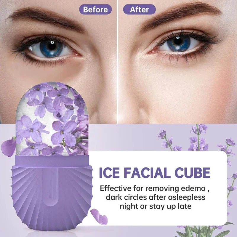 Ice Face Roller, Silicone Cooling Massage Tool for Puffiness & Pores