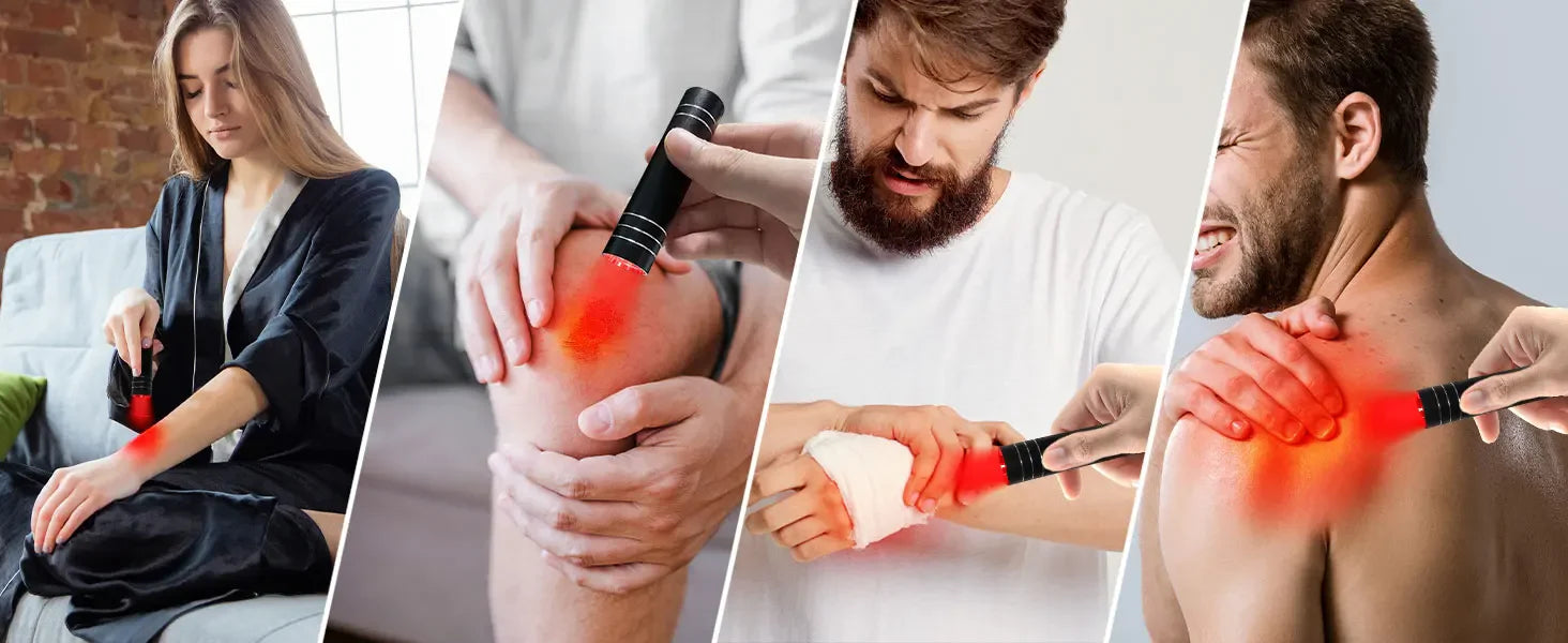 Red Light Therapy Lamp 660nm Red Light &amp; 850nm Infrared Lamp Therapy Torch with Timer Portable LED Small Torch Body Pain Relief