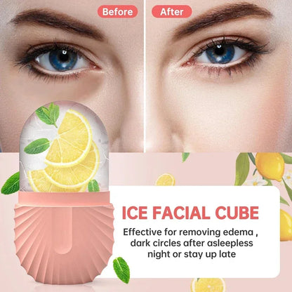 Ice Face Roller, Silicone Cooling Massage Tool for Puffiness &amp; Pores