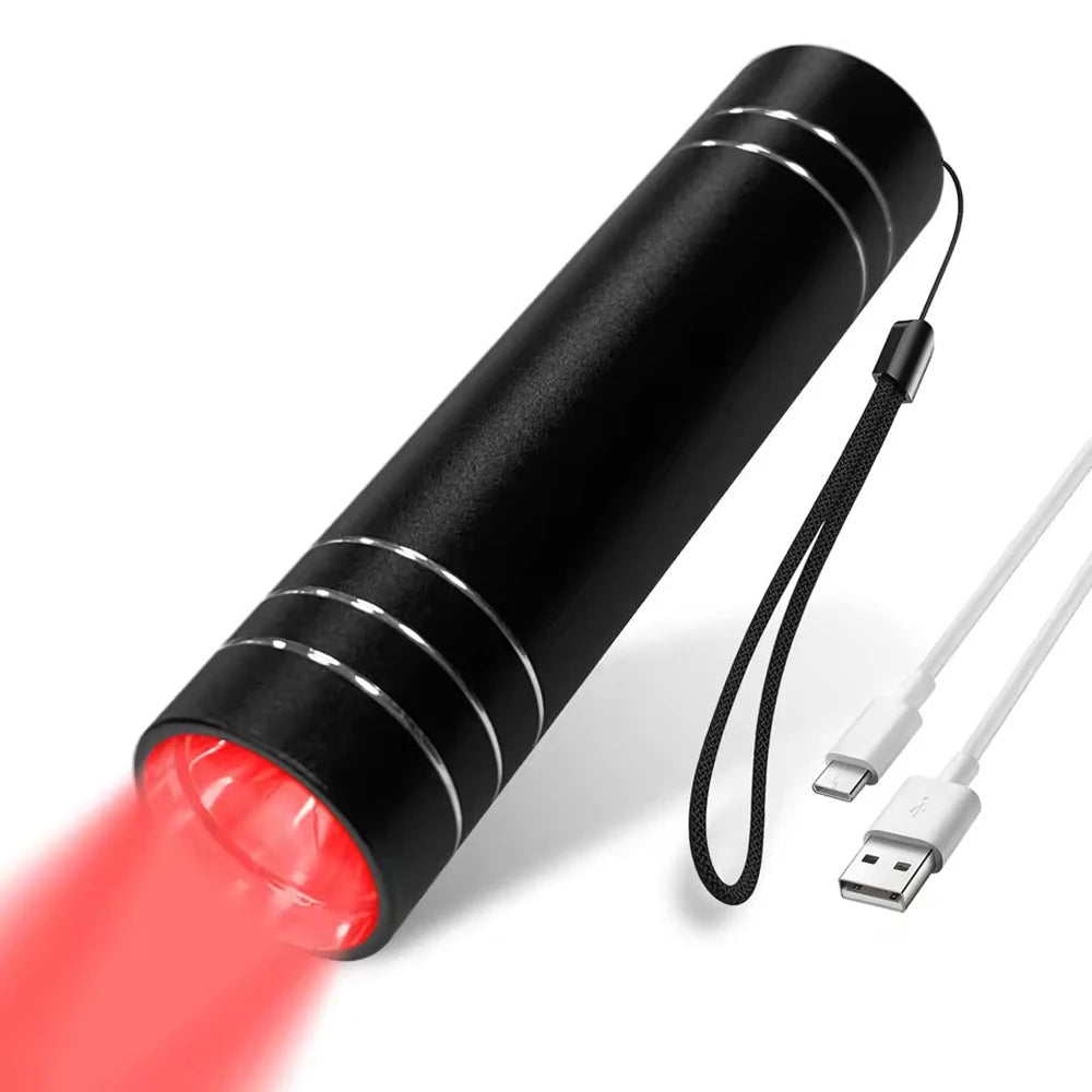 Red Light Therapy Lamp 660nm Red Light &amp; 850nm Infrared Lamp Therapy Torch with Timer Portable LED Small Torch Body Pain Relief