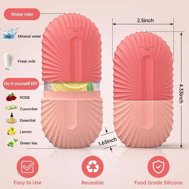 Ice Face Roller, Silicone Cooling Massage Tool for Puffiness & Pores