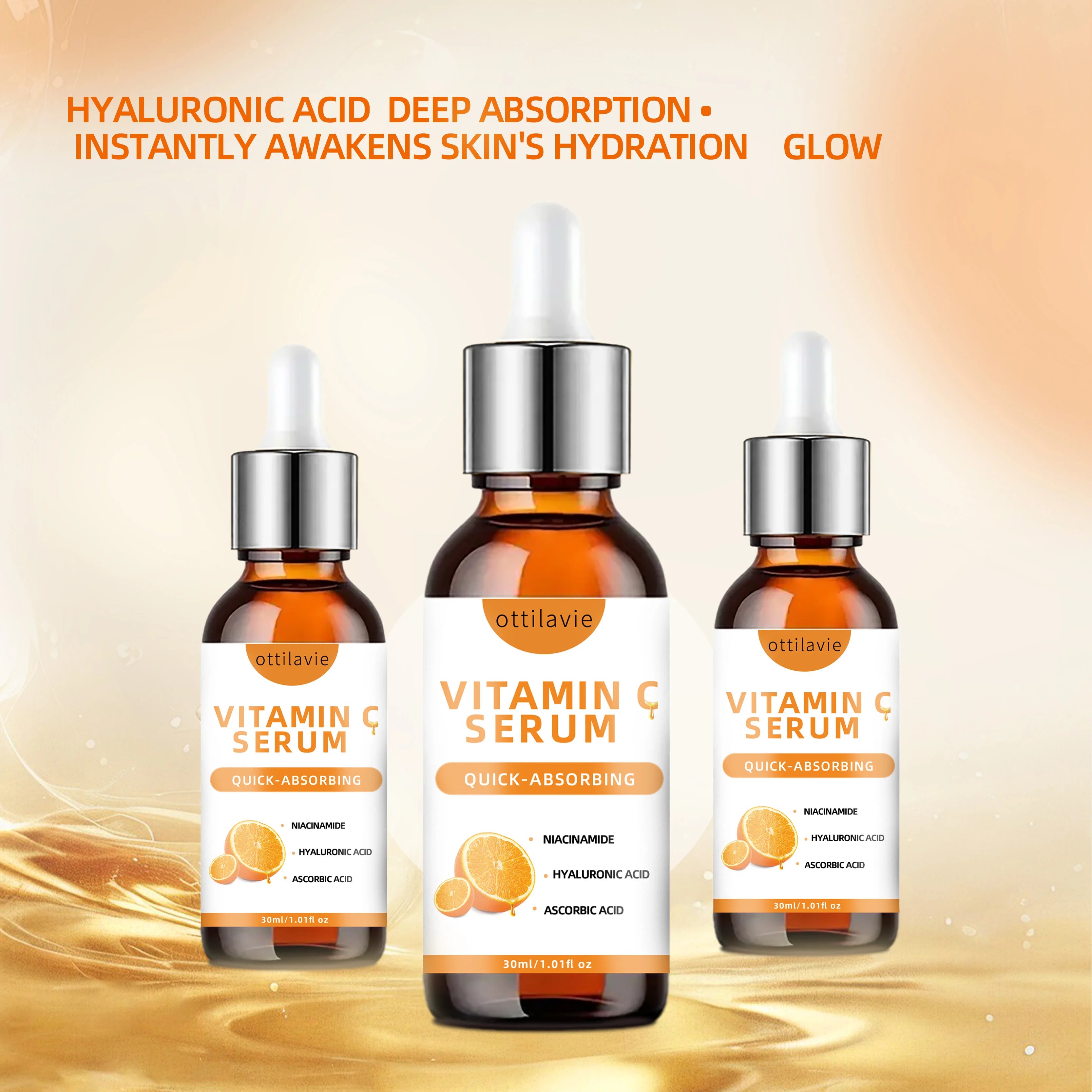 Vitamin C Serum with Hyaluronic Acid, Brightening &amp; Hydrating Glow