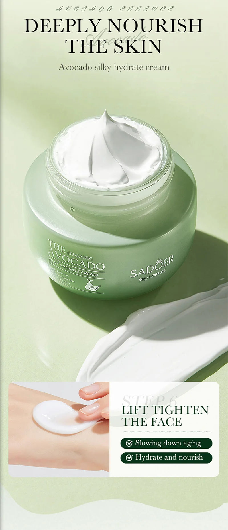 Avocado Anti-Wrinkle Skincare Set, 6-Piece Face &amp; Eye Cream Kit