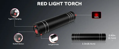 Red Light Therapy Lamp 660nm Red Light &amp; 850nm Infrared Lamp Therapy Torch with Timer Portable LED Small Torch Body Pain Relief